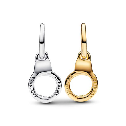Pandora ME/Moments  Openable & Splitable Handcuffs Gold-Plated Dangle Charm