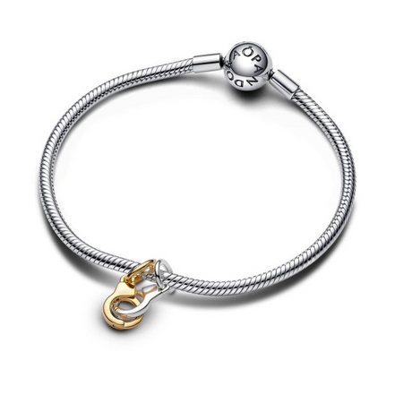Pandora ME/Moments  Openable & Splitable Handcuffs Gold-Plated Dangle Charm