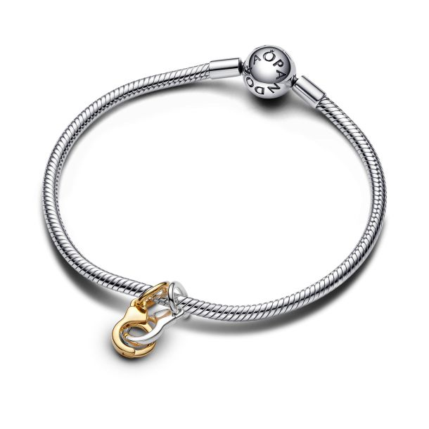 Pandora ME/Moments  Openable & Splitable Handcuffs Gold-Plated Dangle Charm