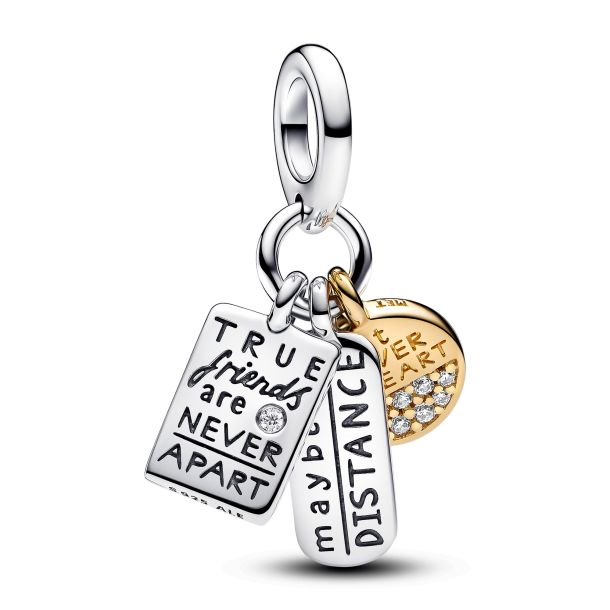 Pandora ME/Moments Silver 14K Gold-Plated Friendship Triple Dangle Charm