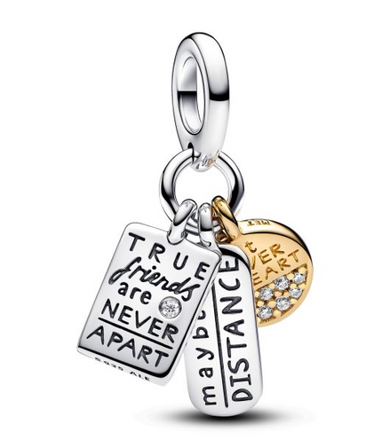 Pandora ME/Moments Silver 14K Gold-Plated Friendship Triple Dangle Charm