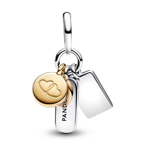 Pandora ME/Moments Silver 14K Gold-Plated Friendship Triple Dangle Charm