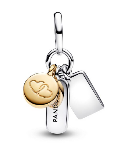 Pandora ME/Moments Silver 14K Gold-Plated Friendship Triple Dangle Charm