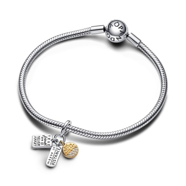 Pandora ME/Moments Silver 14K Gold-Plated Friendship Triple Dangle Charm