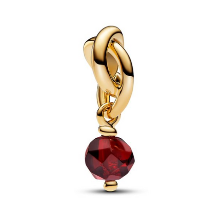 Pandora Moments January Birthstone Faceted Red Eternity Circle Dangle Charm