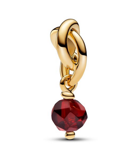 Pandora Moments January Birthstone Faceted Red Eternity Circle Dangle Charm