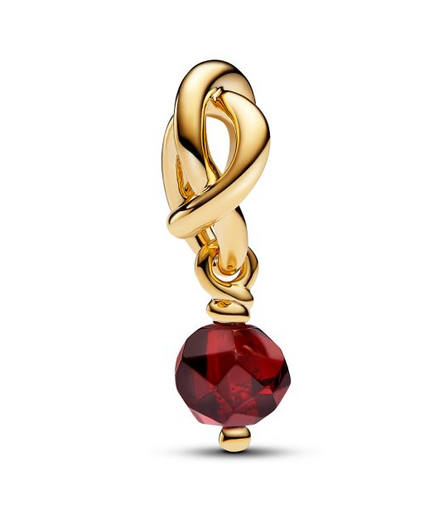 Pandora Moments January Birthstone Faceted Red Eternity Circle Dangle Charm