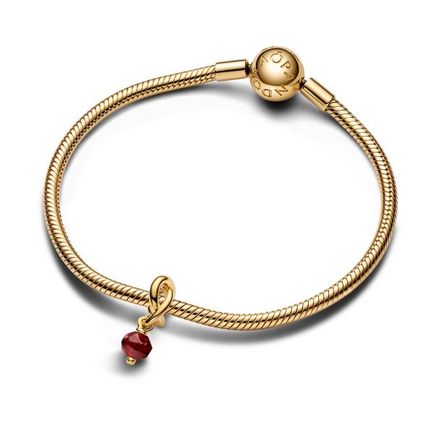 Pandora Moments January Birthstone Faceted Red Eternity Circle Dangle Charm