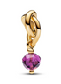 Pandora Moments 14K Gold-Plated February Faceted Purple Eternity Circle Dangle Charm