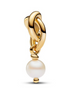 Pandora Moments 14K Gold-Plated June Treated Freshwater Cultured Pearl Eternity Circle Dangle Charm