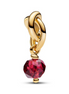 Pandora Moments 14K Gold-Plated July Faceted True Red Eternity Circle Dangle Charm