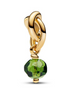 Pandora Moments 14K Gold-Plated August Faceted Spring Green Eternity Circle Dangle Charm