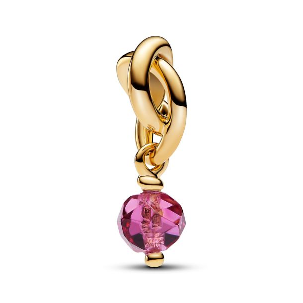 Pandora Moments October Birthstone Faceted Pink Eternity Circle Dangle Charm