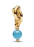 Pandora Moments 14K Gold-Plated December Turquoise Blue Eternity Circle Dangle Charm