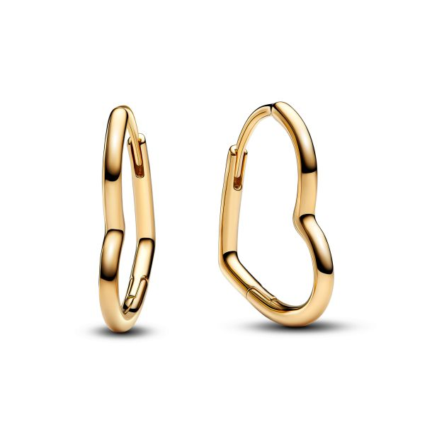 Pandora Moments 14K Gold-Plated Asymmetrical Heart Hoop Earrings