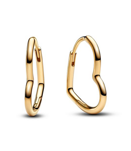 Pandora Moments 14K Gold-Plated Asymmetrical Heart Hoop Earrings