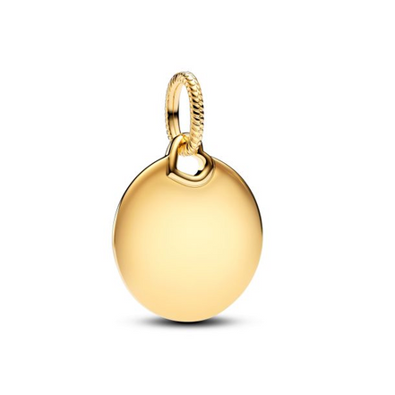 Pandora ME/ Moments 14K Gold-Plated Engravable Round Tag Dangle Charm