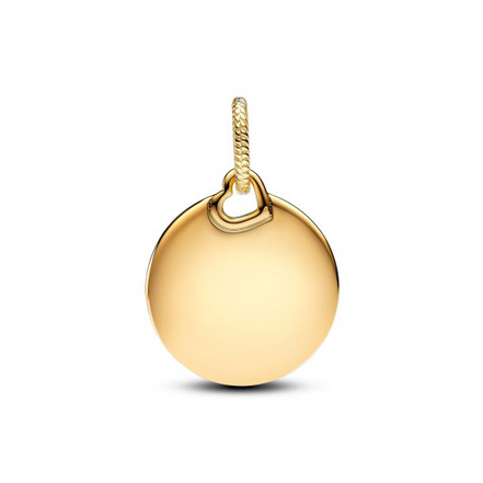 Pandora ME/ Moments 14K Gold-Plated Engravable Round Tag Dangle Charm