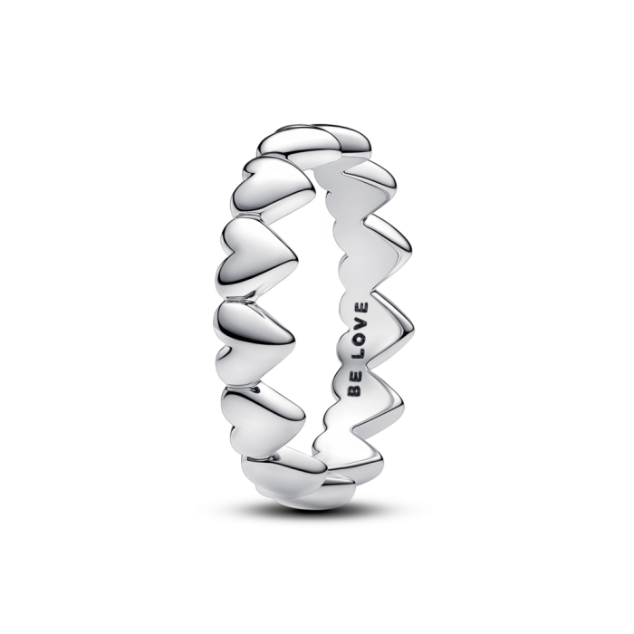 Pandora Moments Row of Hearts Ring Size 7