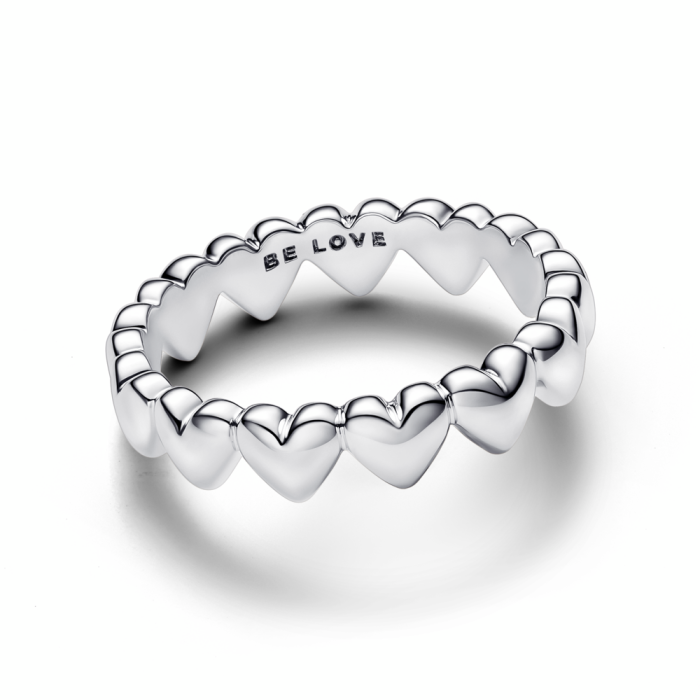 Pandora Moments Row of Hearts Ring Size 7