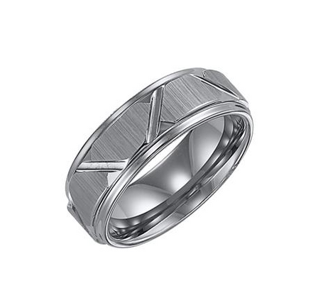 Frederick Goldman Black Tungsten Carbide Step Edge Comfort Fit Band Size 11.5