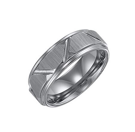 Frederick Goldman Black Tungsten Carbide Step Edge Comfort Fit Band Size 11.5