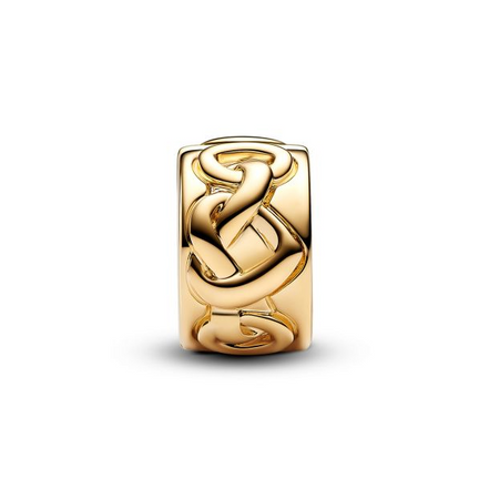 Pandora Moments 14K Gold-Plated  Knotted Hearts Clip Gold-Plated Charm