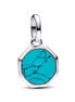 Pandora ME/Moments Silver Turquoise-Colored Engravable Mini Medallion Charm