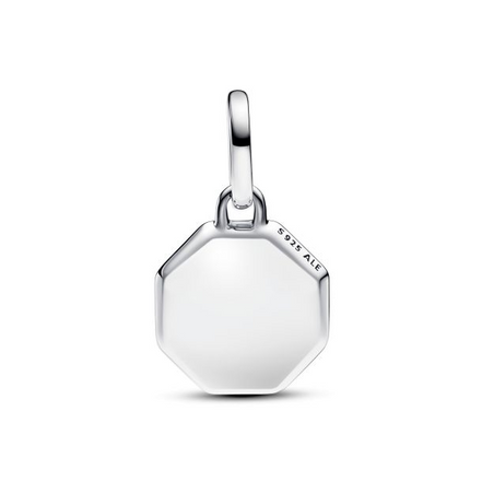 Pandora ME/Moments Silver Turquoise-Colored Engravable Mini Medallion Charm