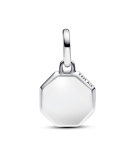 Pandora ME/Moments Silver Turquoise-Colored Engravable Mini Medallion Charm