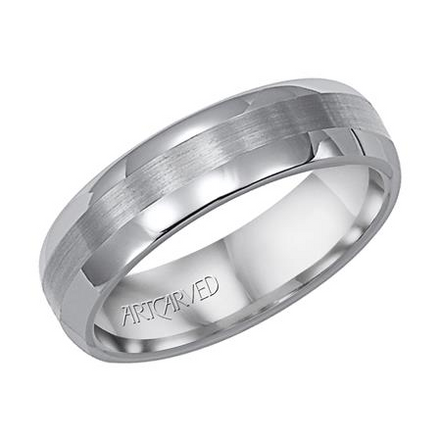 Artcarved White Tungsten Carbide Band