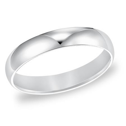 Frederick Goldman 14K White Gold Comfort Fit Low Dome Wedding Band Size 11