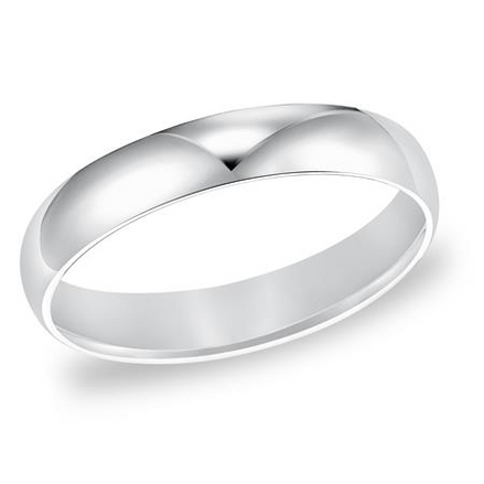Frederick Goldman 14K White Gold Comfort Fit Low Dome Wedding Band Size 11