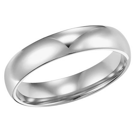 Fredrick Goldman 14K White Gold Comfort Fit Low Dome Wedding Band