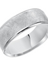 Frederick Goldman 14K White Gold Comfort Fit Crystaline Finish Wedding Band