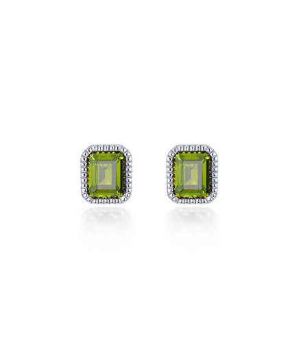 Lafonn 1.76 CTW  Simulated Diamond And Peridot March Birthstone Solitaire Stud Earrings