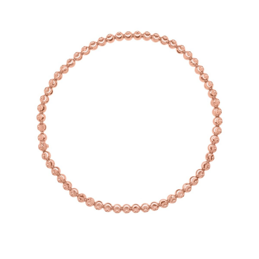 14K Rose Gold Moon-Cut Bead Stretch Bracelet