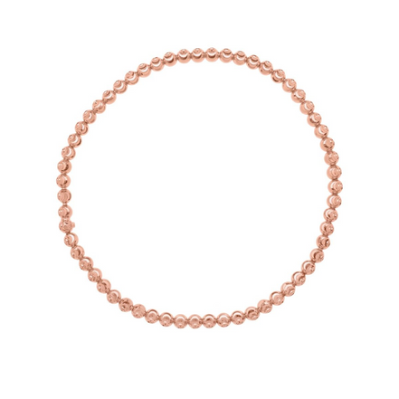 14K Rose Gold Moon-Cut Bead Stretch Bracelet