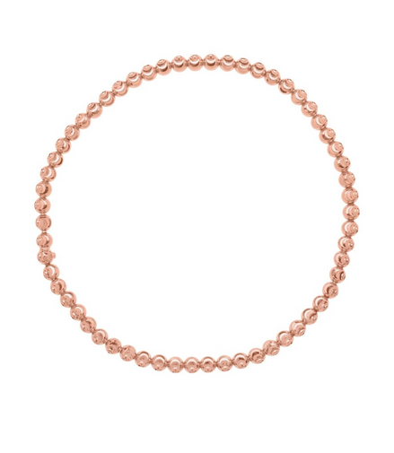 14K Rose Gold Moon-Cut Bead Stretch Bracelet