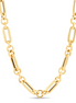 14K Gold Metropolitan Alternating Paperclip Round Links Chain Necklace