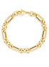 14K Gold Metropolitan Alternating Paperclip Round Links Chain Bracelet