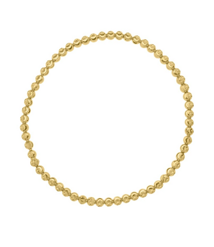 14K Yellow Gold Moon-Cut Bead Stretch Bracelet