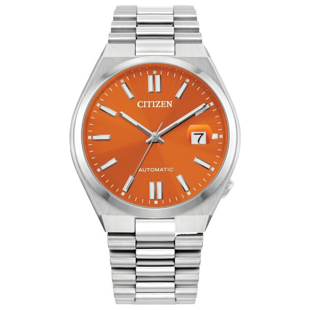 Citizen Men's Tsuyosa Automatic Orange Dial Stainless Steel Bracelet Watch
