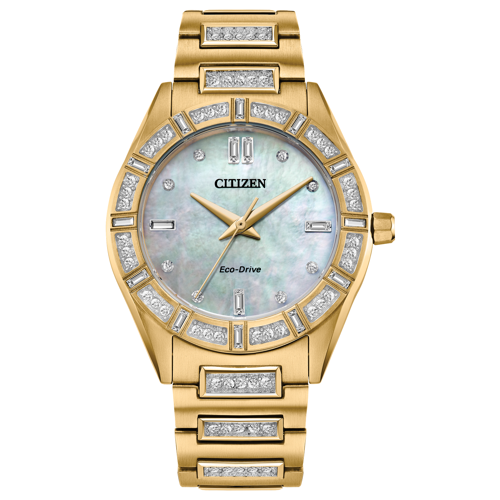 Citizen Ladies Eco-Drive Crystal Gold-Tone Bracelet Watch