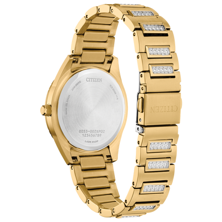 Citizen Ladies Eco-Drive Crystal Gold-Tone Bracelet Watch