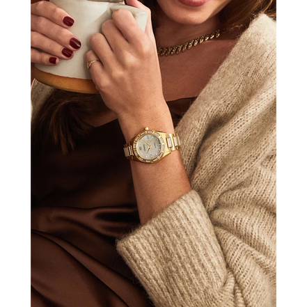 Citizen Ladies Eco-Drive Crystal Gold-Tone Bracelet Watch