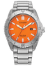 Citizen Men's Brycen Eco-Drive Orange Dial SuperTitanium Bracelet Watch