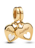 Pandora Mother & Daughter Double Heart Splittable Gold-Plated Dangle Charm