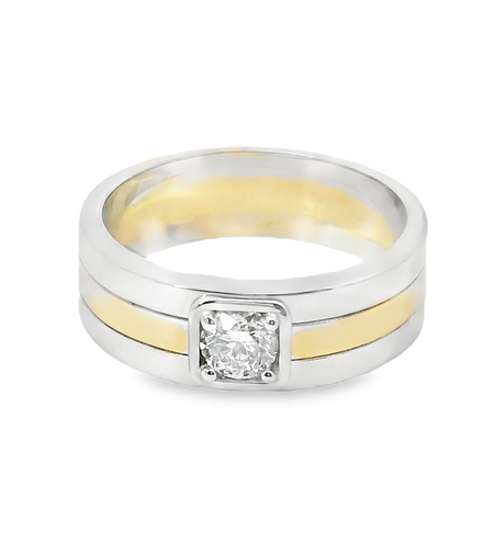 Men's 14K Two-Tone Gold And 0.50 CTW Diamond Band