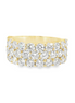 14K Yellow Gold And 3.5 CTW Triple Row Daimond Ring
